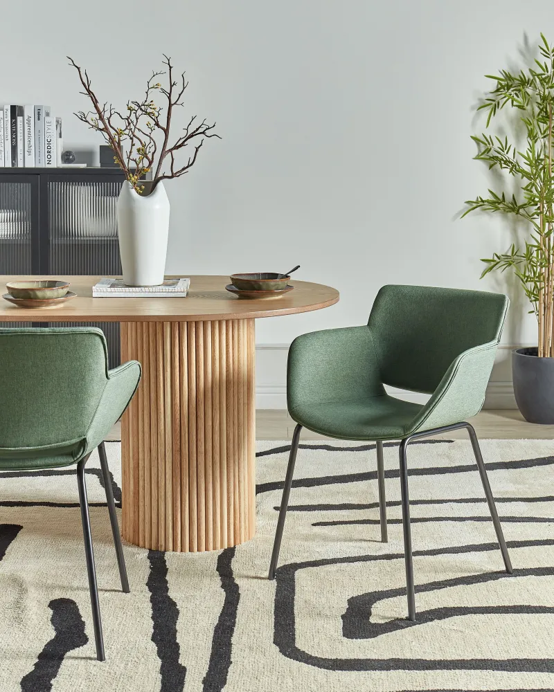 Set di 2 sedie da pranzo tessuto verde AXTEL