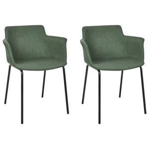 Set di 2 sedie da pranzo tessuto verde BELFIELD