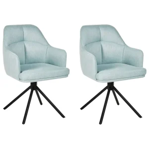 Set di 2 sedie da pranzo tessuto verde cupo MIRA