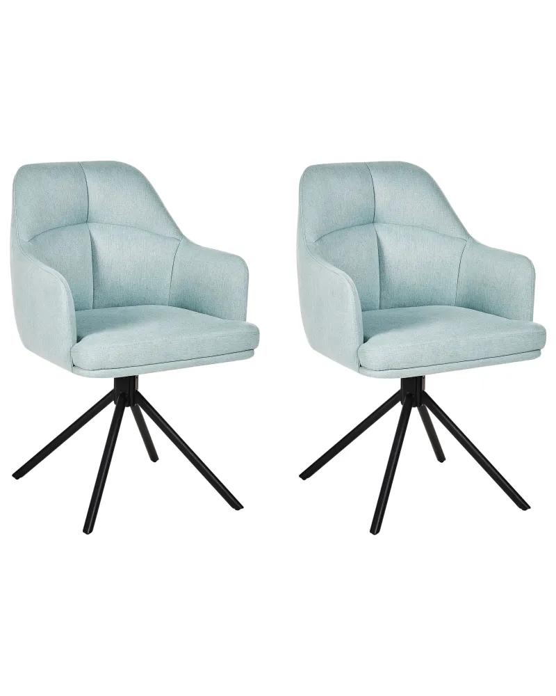 Set di 2 sedie da pranzo tessuto verde cupo MIRA