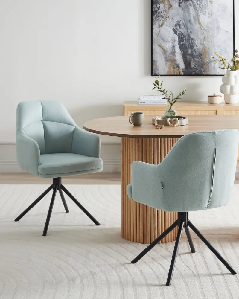 Set di 2 sedie da pranzo tessuto verde cupo MIRA