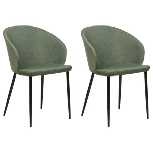 Set di 2 sedie da pranzo tessuto verde cupo MASON
