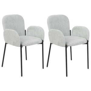 Set di 2 sedie da pranzo tessuto verde menta ALBEE