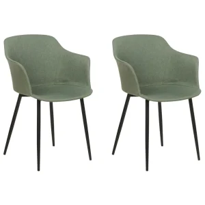 Set di 2 sedie da pranzo tessuto verde nero ELIM