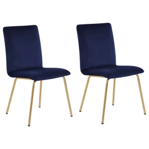 Set di 2 sedie da pranzo velluto blu navy RUBIO