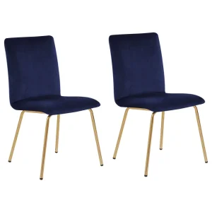 Set di 2 sedie da pranzo velluto blu navy RUBIO