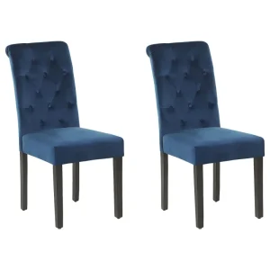 Set di 2 sedie da pranzo velluto blu VELVA II