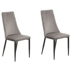 Set di 2 sedie da pranzo velluto grigio CLAYTON