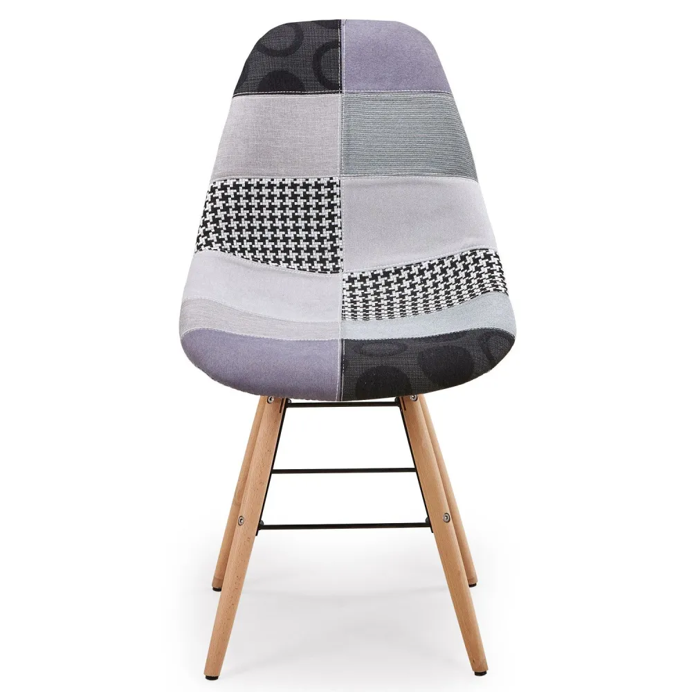 Set di 2 sedie scandinave Lisa patchwork colore grigio