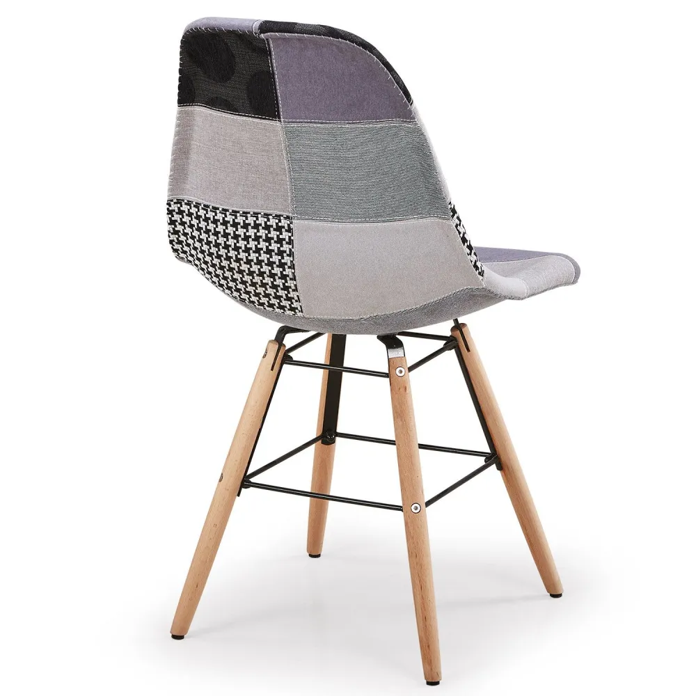 Set di 2 sedie scandinave Lisa patchwork colore grigio
