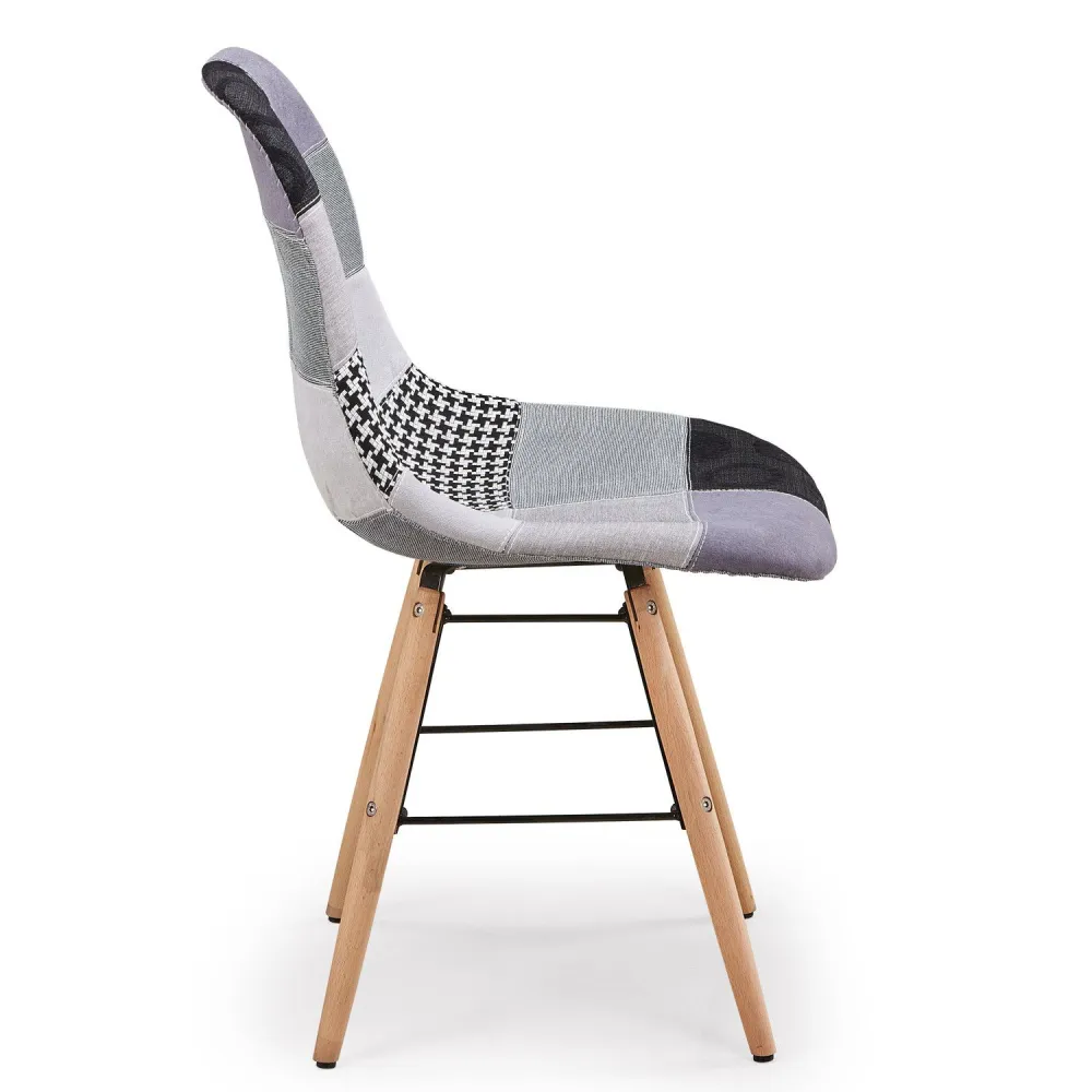 Set di 2 sedie scandinave Lisa patchwork colore grigio