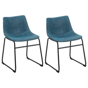 Set di 2 sedie tessuto azzurro BATAVIA