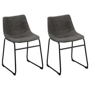 Set di 2 sedie tessuto grigio BATAVIA