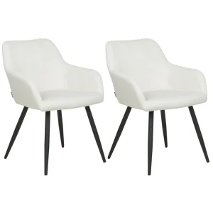 Set di 2 sedie velluto bianco crema CASMALIA