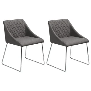 Set di 2 sedie velluto grigio ombroso ARCATA