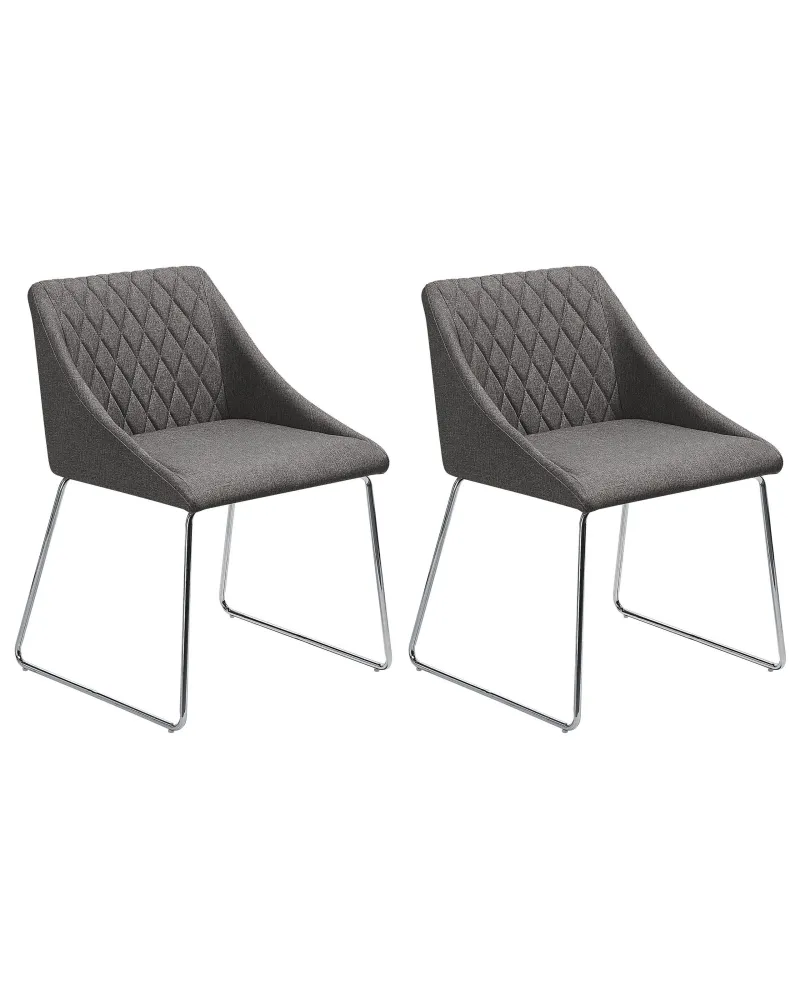 Set di 2 sedie velluto grigio ombroso ARCATA