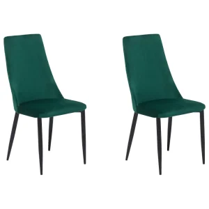 Set 2 Velluto Dining Chairs Green CLAYTON