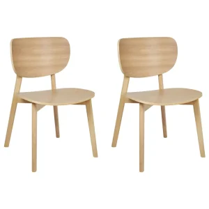 Set 2 Wooden Dining Chairs Light OVERLY