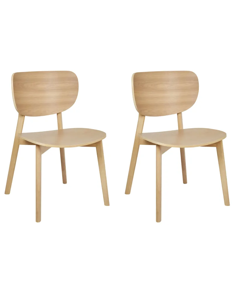 Set 2 Wooden Dining Chairs Light OVERLY