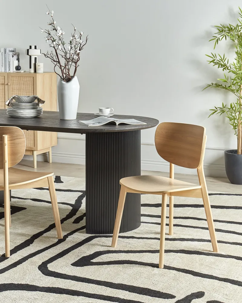 Set 2 Wooden Dining Chairs Light OVERLY