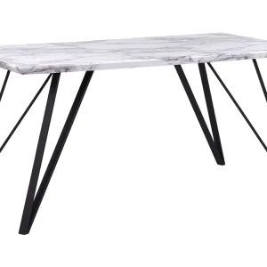 Tavolo da pranzo effetto marmo bianco e nero 150 x 80 cm MOLDEN