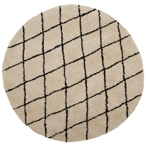 Area Rug ø 140 cm Beige and Nero notte MIDYAT