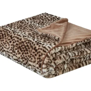 Bedspread KUDELI Faux Fur 150 x 200 cm Brown