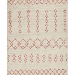 Cotton Area Rug 140 x 200 cm Panna and Pink BUXAR