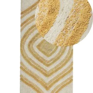 Cotton Area Rug 80 x 150 cm Camoscio and Yellow BINGOL