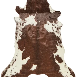 Faux Cowhide Area Rug 150 x 200 cm Brown and White BOGONG