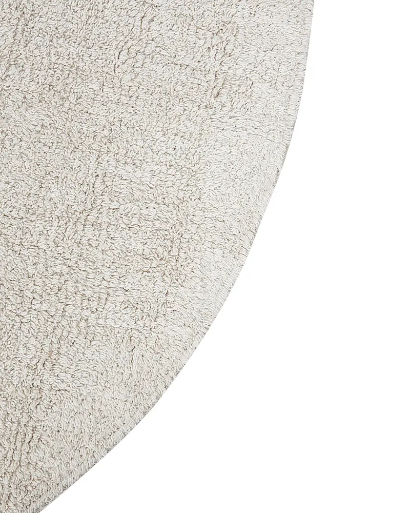 Round Cotone Area Rug ø 140 cm Beige and Black HEART