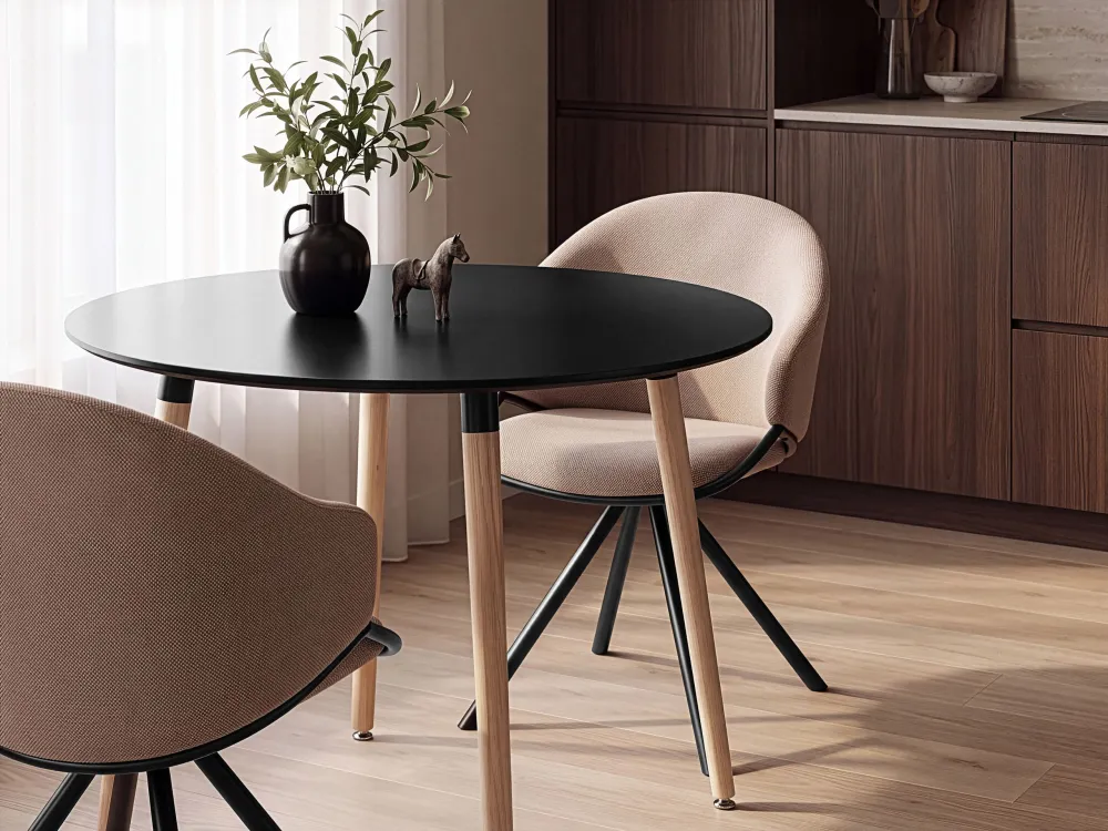 Round Dining Table ⌀ 120 cm Nero puro BOVIO