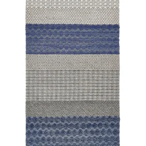 Wool Area Rug 80 x 150 cm Blue and Grey AKKAYA