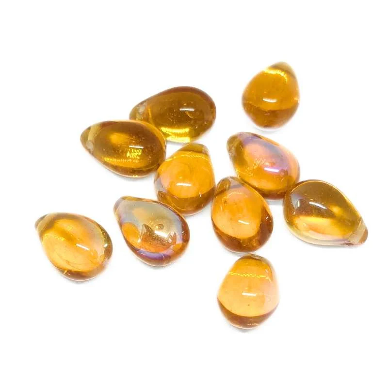 10x Gocce di Bohemia 6 x 9mm Topaz AB