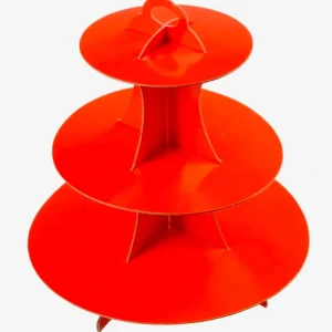 Alzatina per torte e dolci 3 livelli – Colore rosso, cartone, perfetta per feste e celebrazioni