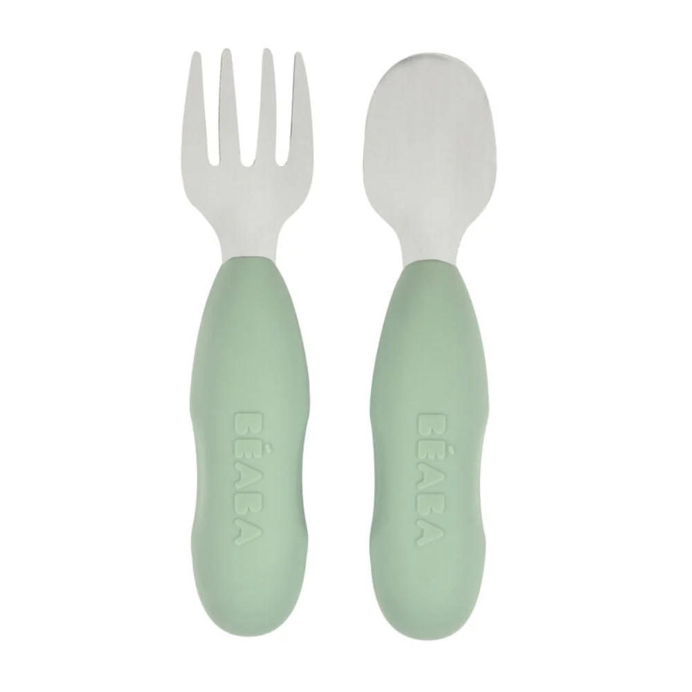 Beaba Posate per bambini acciaio inox Verde salvia