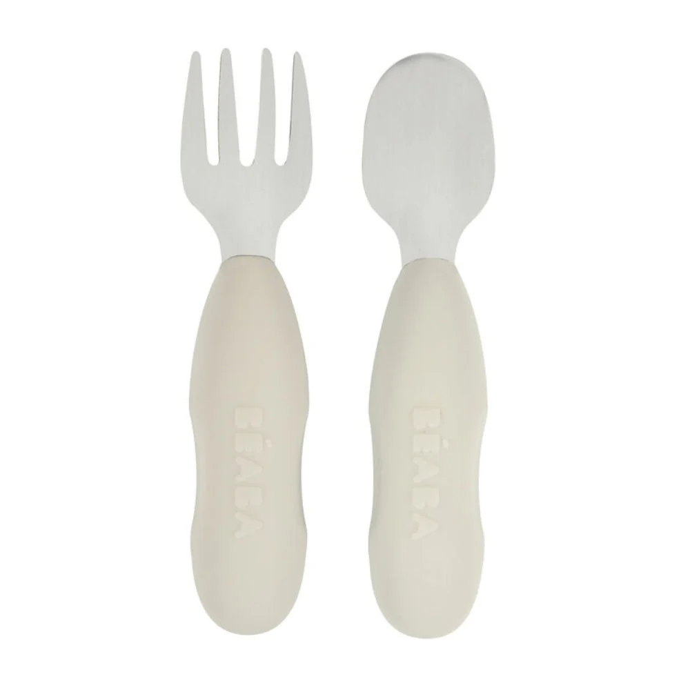 Beaba Posate per bambini acciaio inox Grigio velluto