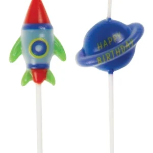 Candele per torta Rocket&Planet, confezione da 6