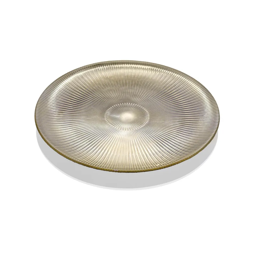Ivv piatto Ishtar 37cm decoro cromo oro champagne 8635.2