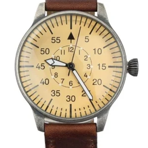 Mil-Tec Vintage Army Quartz Watch Pilot Bracciale pelle naturale Brown