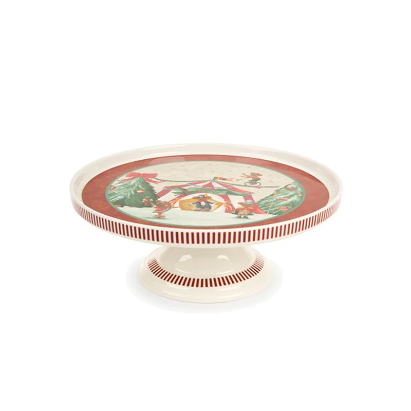 Nuvole di Stoffa Alzata Natalizia Bear Porcellana D27 cm Circo