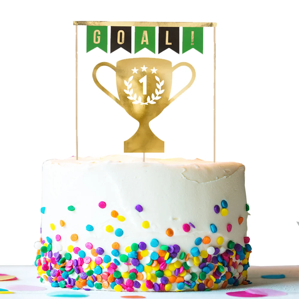 Pallone da calcio per decorazioni di torte, caketopper, confezione da 2