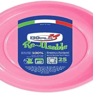 PIATTI FESTAIOLI PIANI ROSA X 25 PEZZI