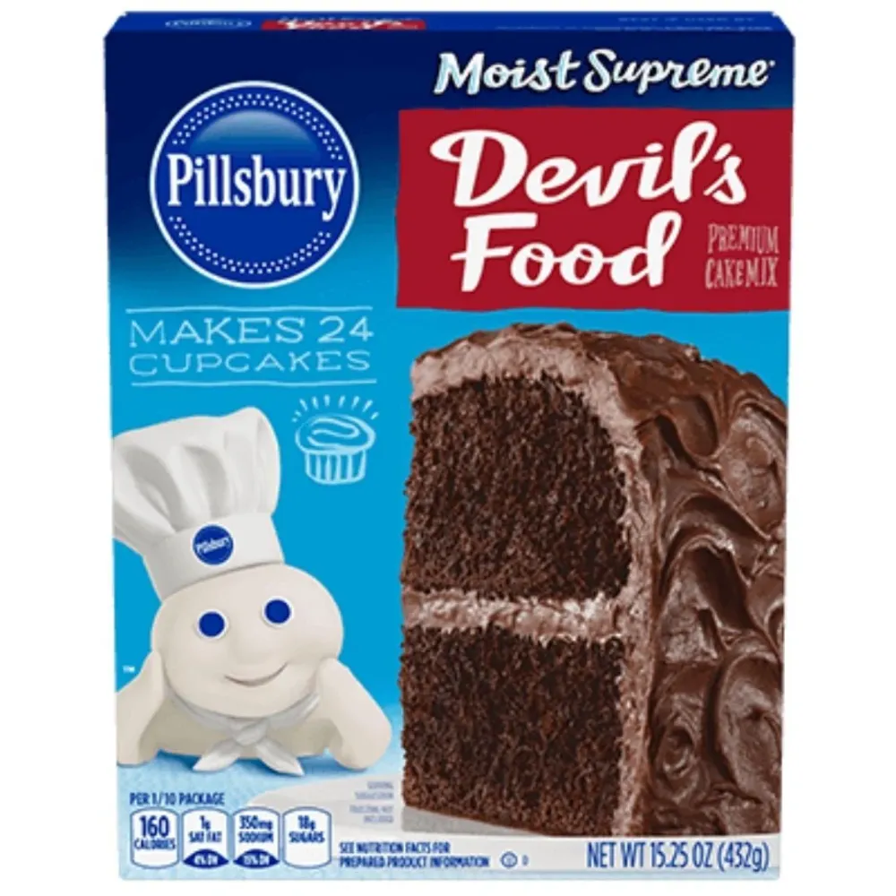 Pillsbury Moist Supreme Devil's , preparato per torta al cioccolato fondente da 432g