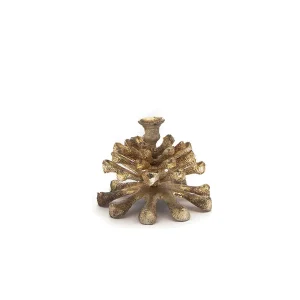 PORTACANDELA ALLUMINIO PIGNA CM25X19 CHAMPAGNE GOLD