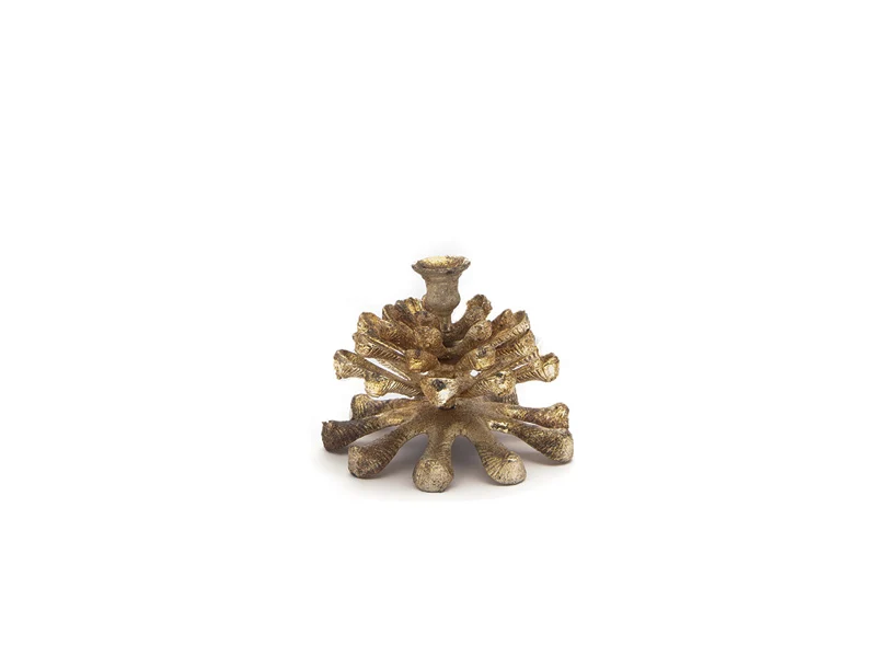 PORTACANDELA ALLUMINIO PIGNA CM25X19 CHAMPAGNE GOLD