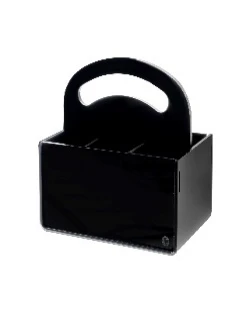 SERVING P/POSATE 6 SEDI CON MANICO NERO