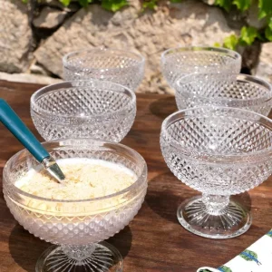 Set di 6 coppe gelato vetro trasparente con punte