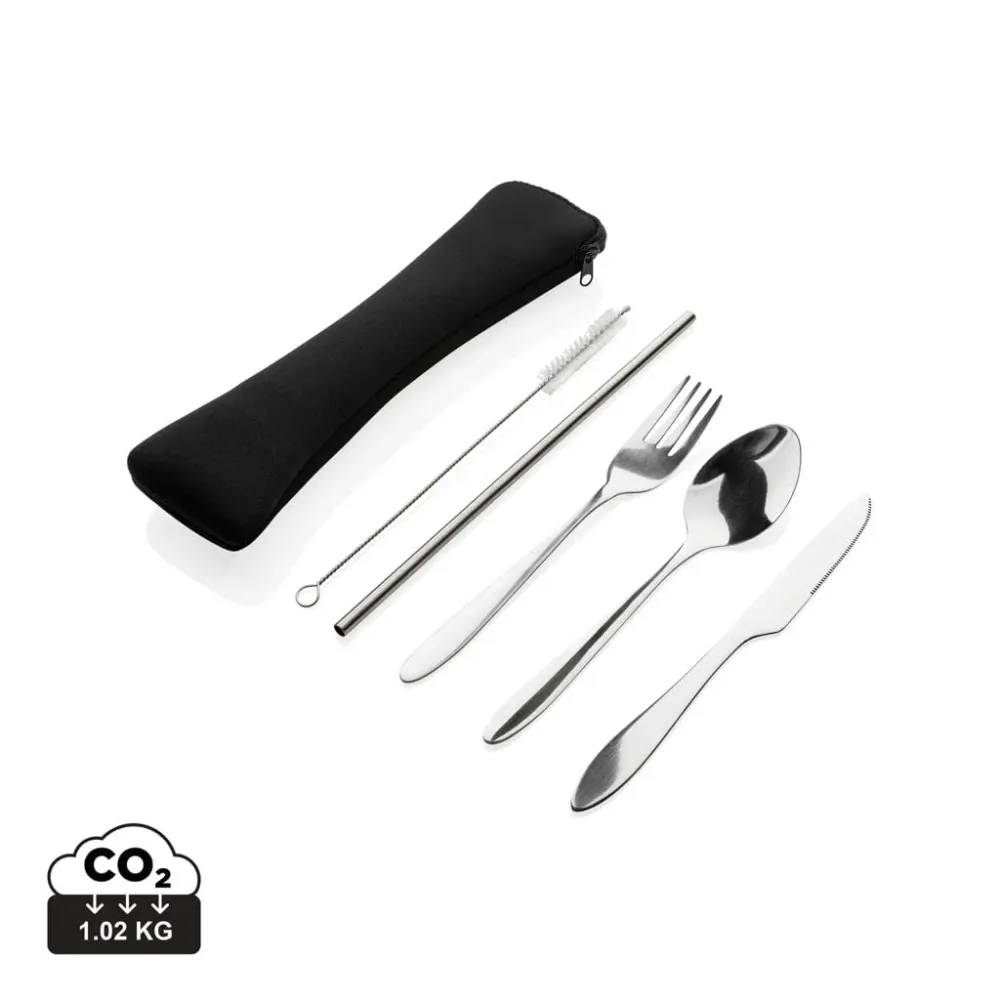 Set posate riutilizzabili 4 pezzi acciaio inossidabile