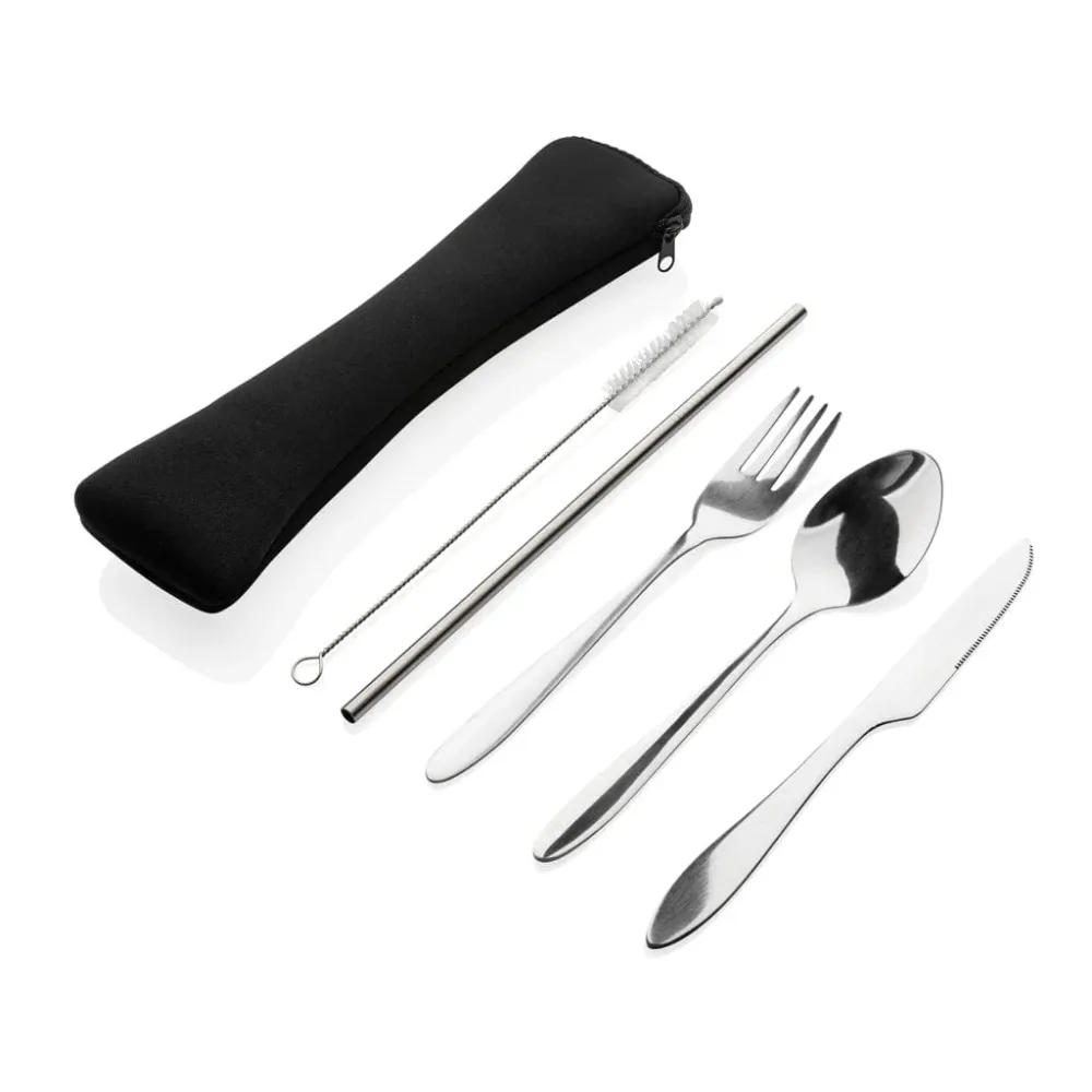 Set posate riutilizzabili 4 pezzi acciaio inossidabile